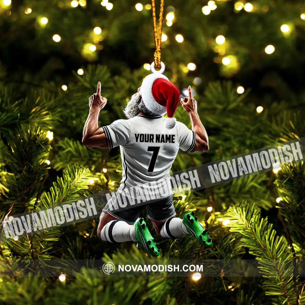 Santa Football Player Christmas Ornament Personalized