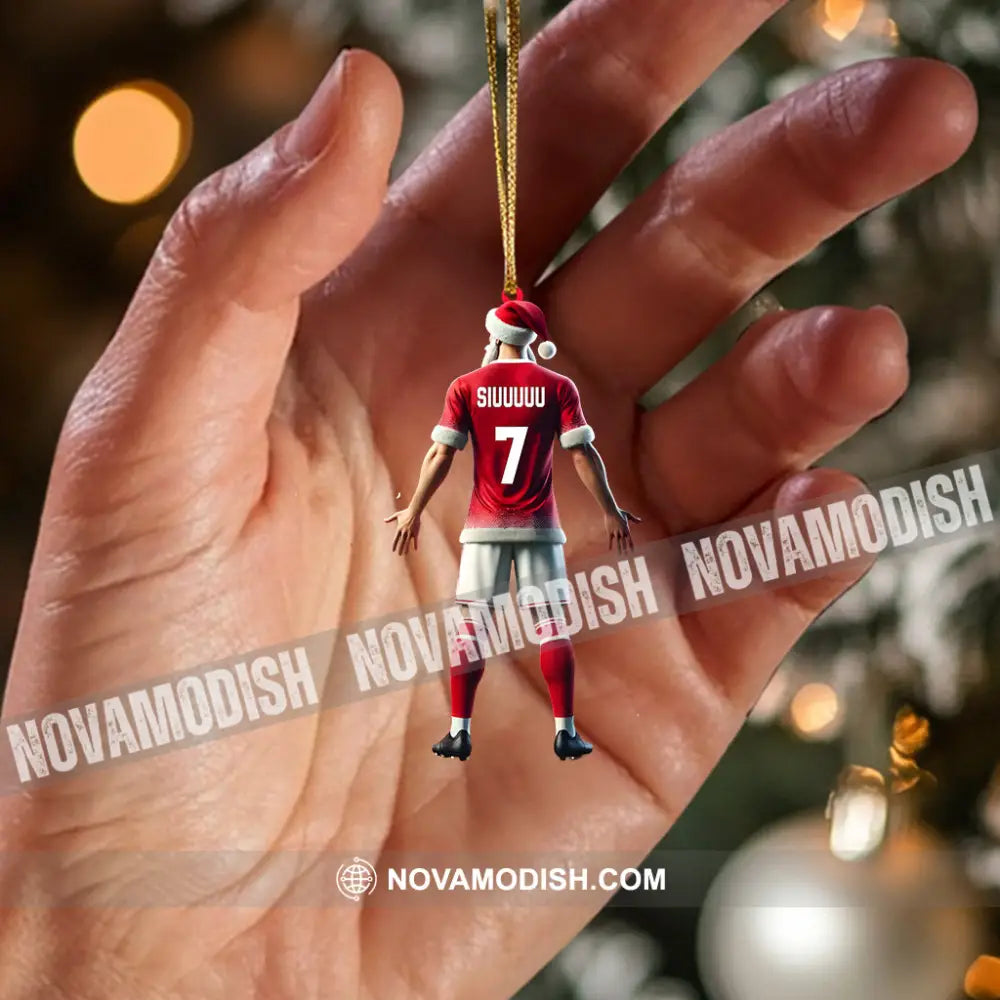 Santa Football Player Keeper Christmas Ornament Personalized