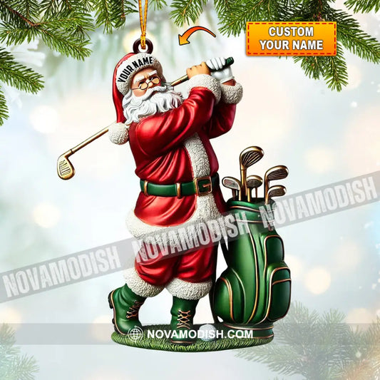 Santa Golf Player Christmas Ornament Personalized 3.54’’ / 1