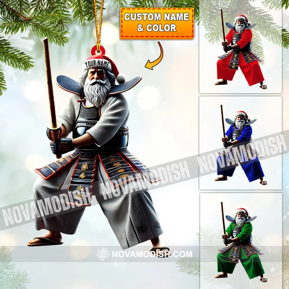 Santa Samurai Home Decor Christmas Ornament Personalized 3.54’’ / 1