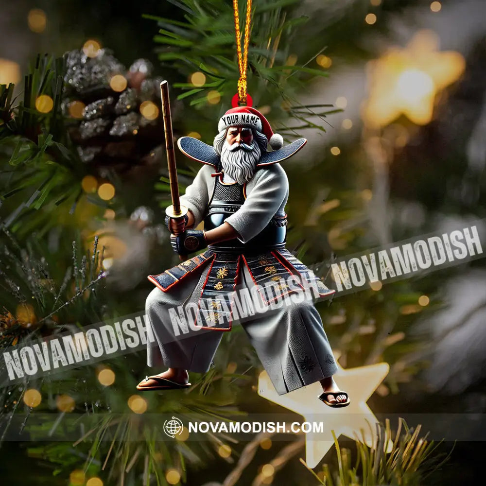 Santa Samurai Home Decor Christmas Ornament Personalized