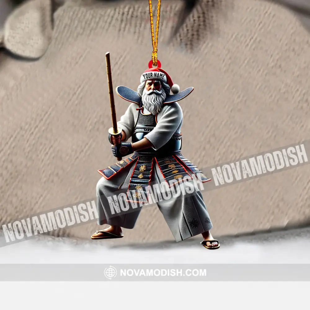 Santa Samurai Home Decor Christmas Ornament Personalized