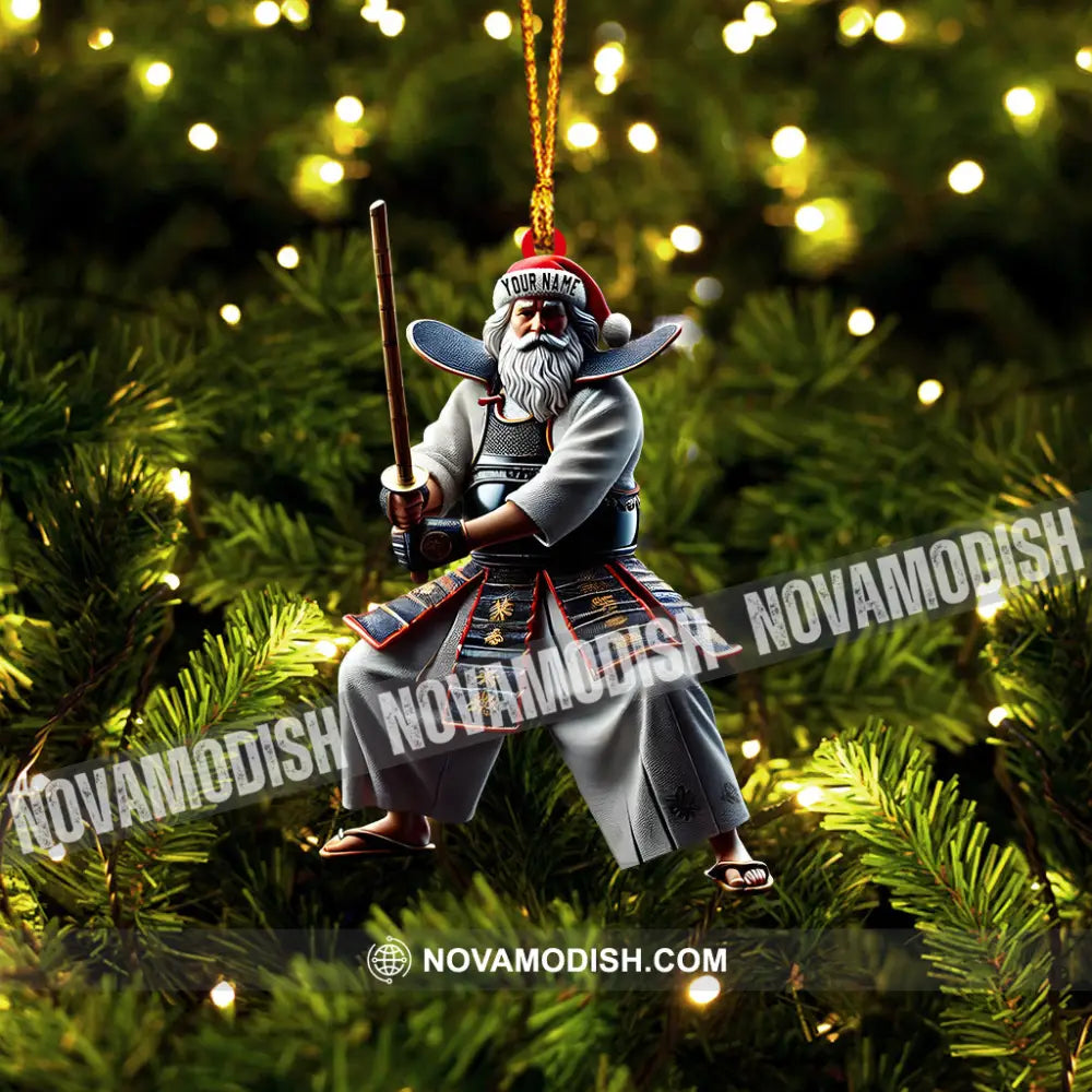 Santa Samurai Home Decor Christmas Ornament Personalized