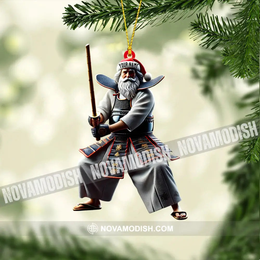 Santa Samurai Home Decor Christmas Ornament Personalized