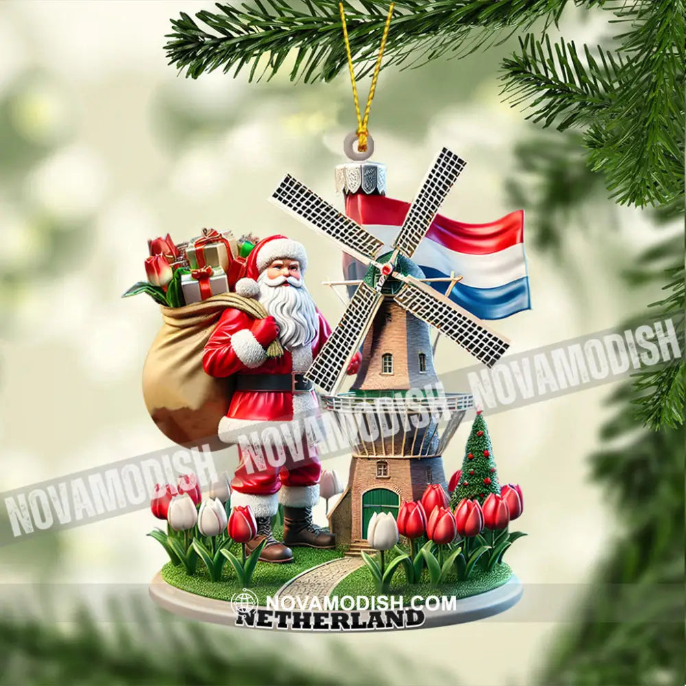 Santa Netherlands Christmas Ornament Personalized