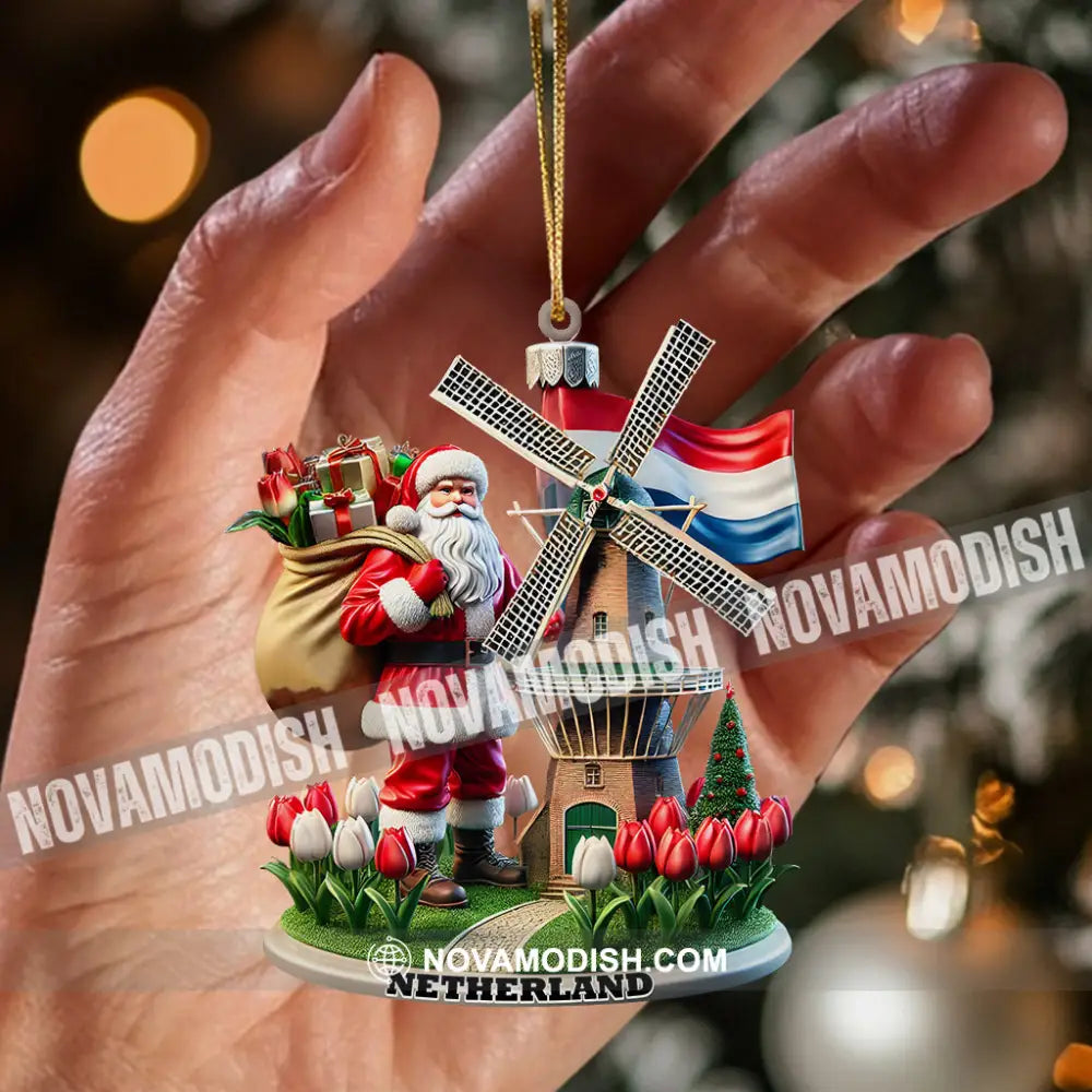 Santa Netherlands Christmas Ornament Personalized