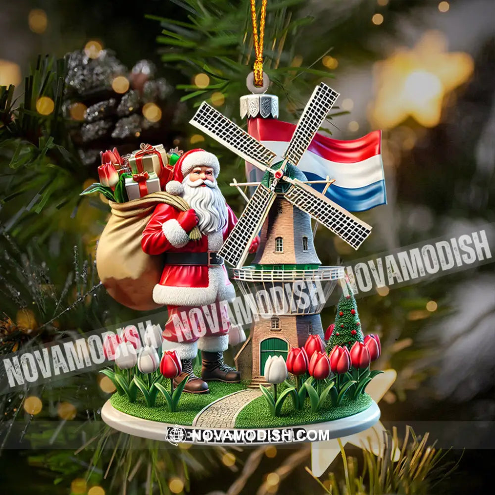 Santa Netherlands Christmas Ornament Personalized