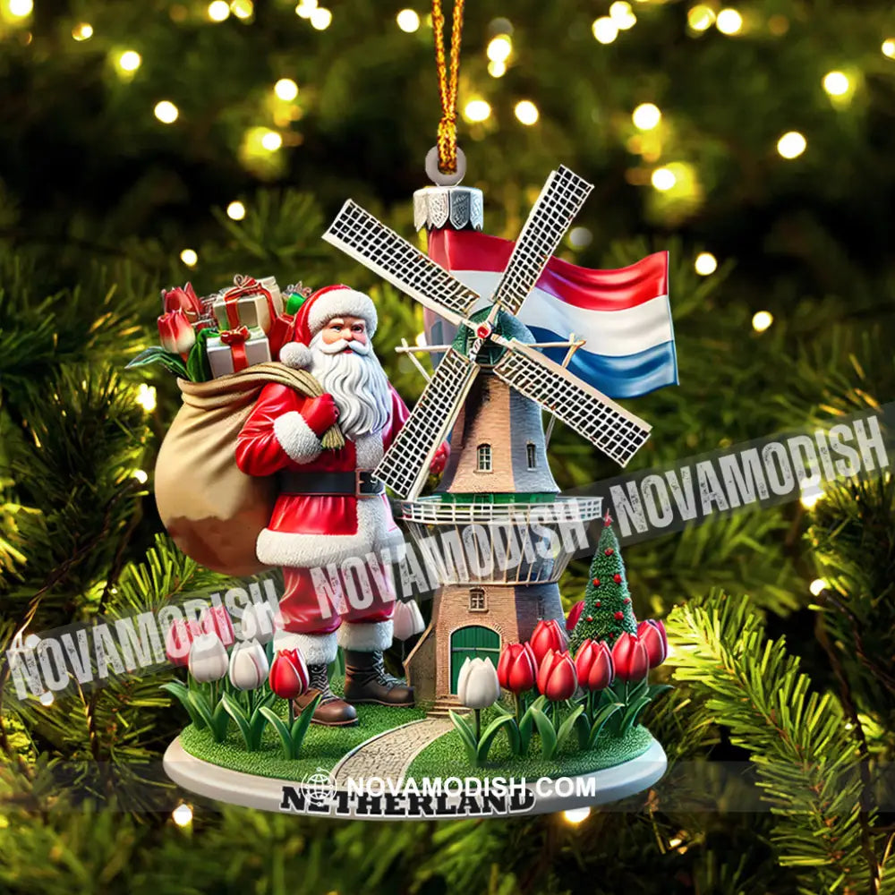 Santa Netherlands Christmas Ornament Personalized