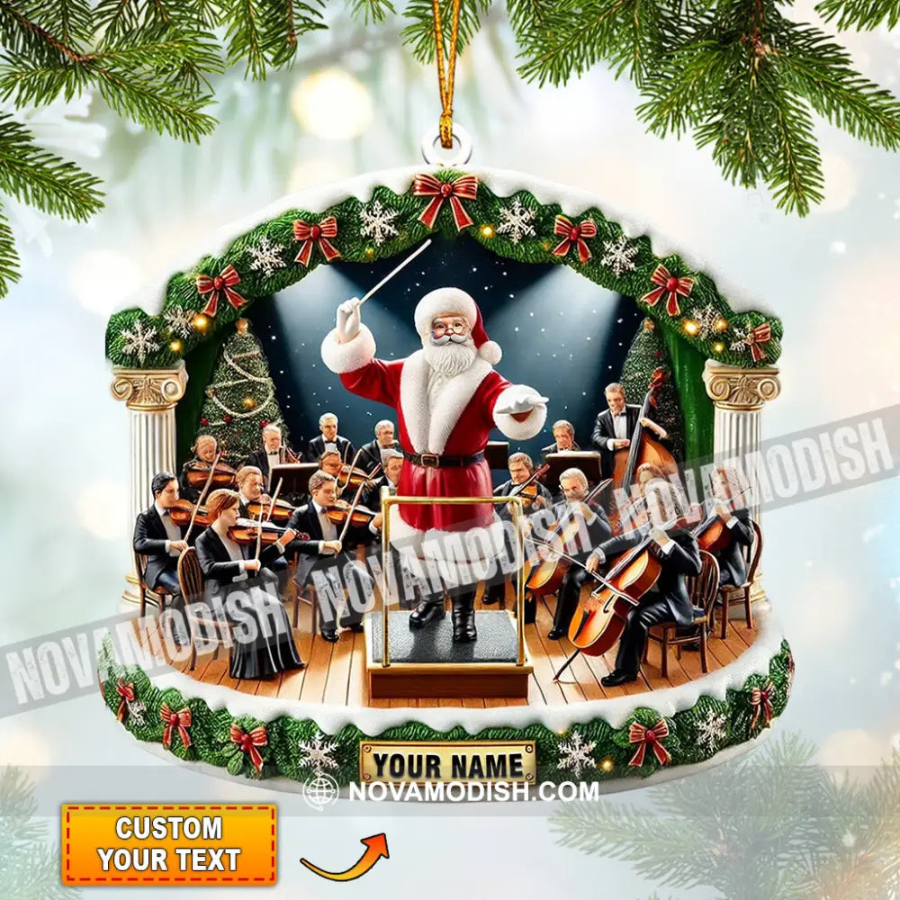 Santa Orchestra Home Decor Christmas Ornament Personalized 3.54’’ / 1