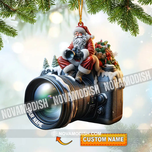 Santa Photographer Home Decor Christmas Ornament Personalized 3.54’’ / 1