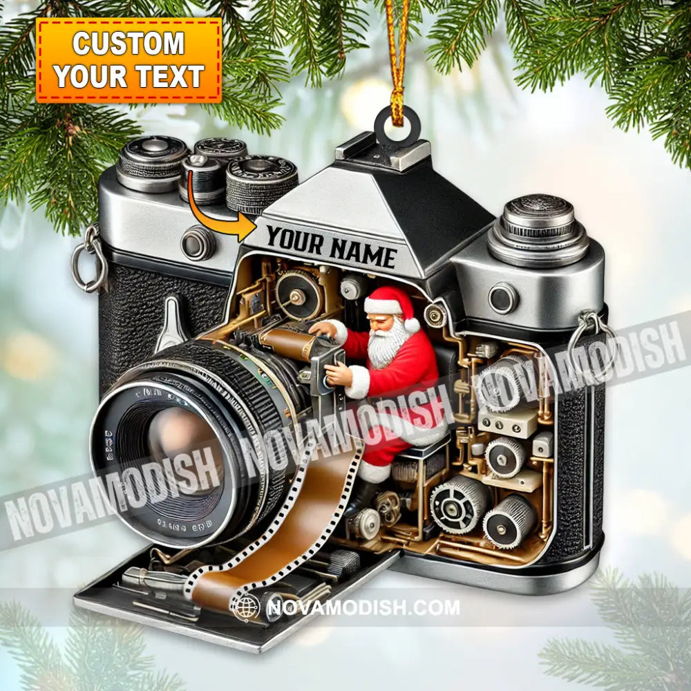 Santa Photographer Home Decor Christmas Ornament Personalized 3.54’’ / 1