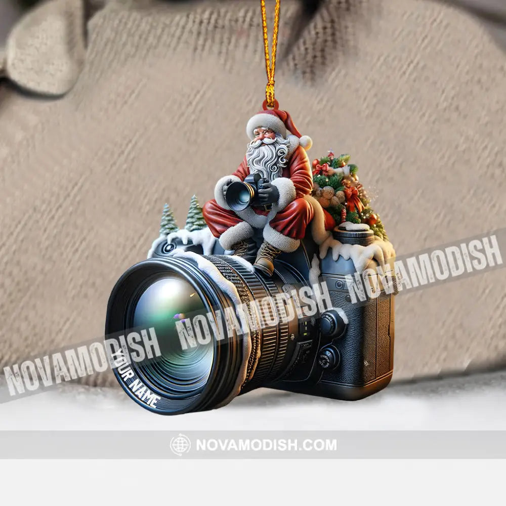 Santa Photographer Home Decor Christmas Ornament Personalized