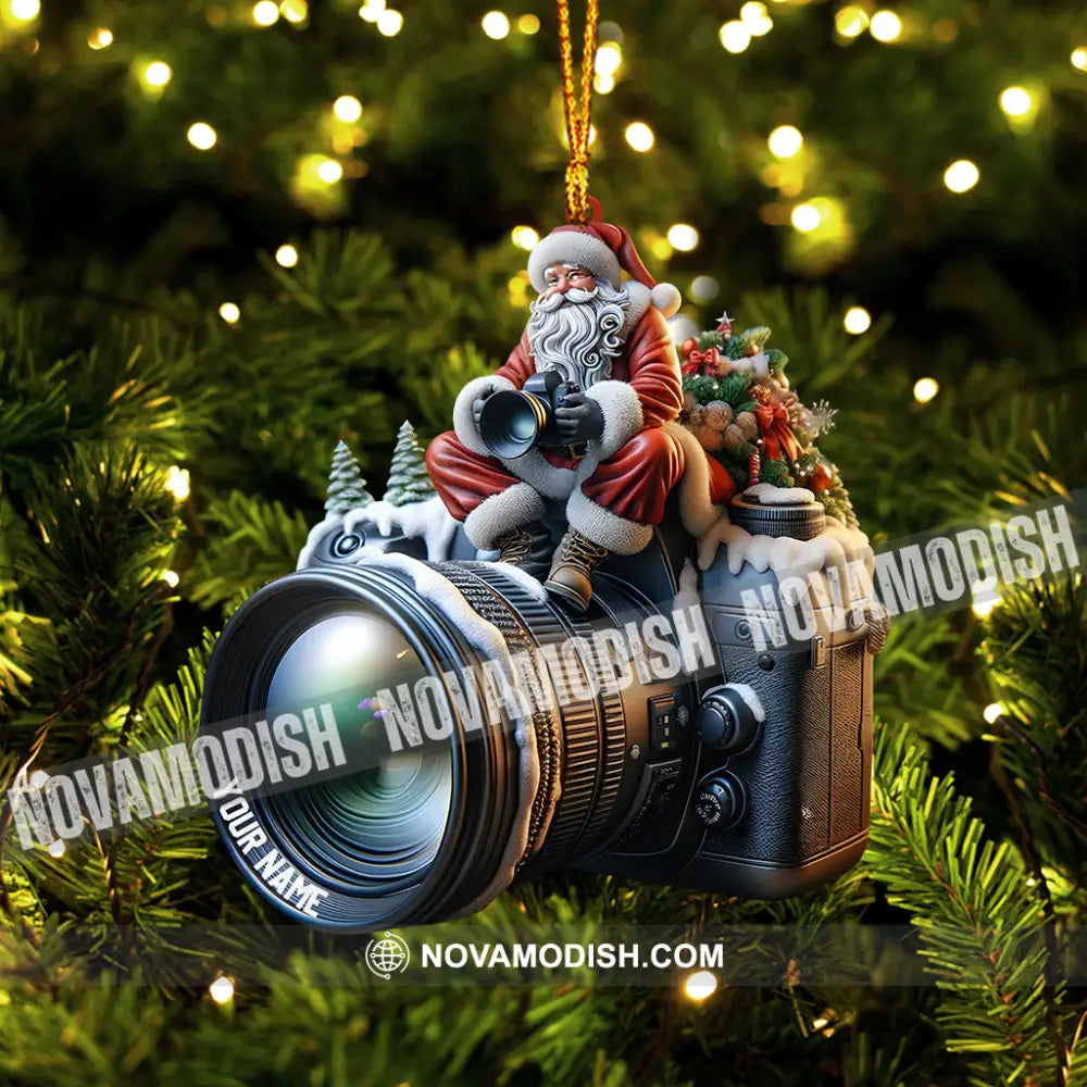 Santa Photographer Home Decor Christmas Ornament Personalized