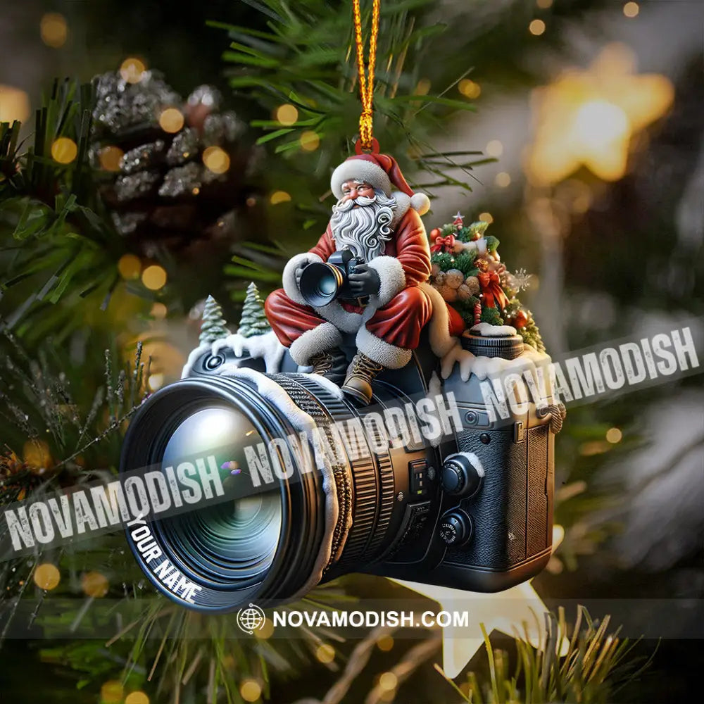 Santa Photographer Home Decor Christmas Ornament Personalized