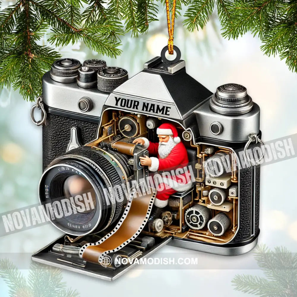 Santa Photographer Home Decor Christmas Ornament Personalized