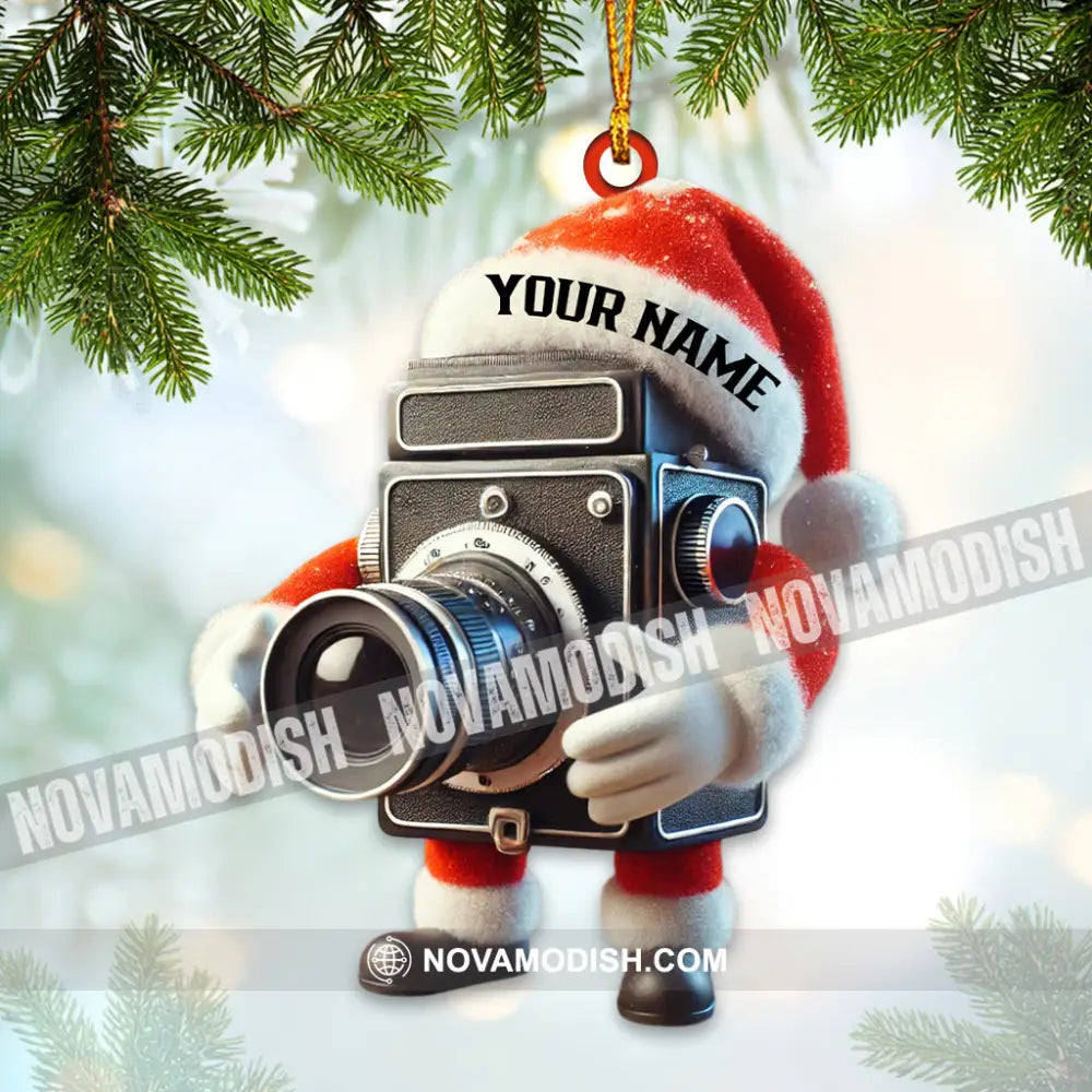 Santa Photographer Lover Christmas Home Decor Ornament Personalized