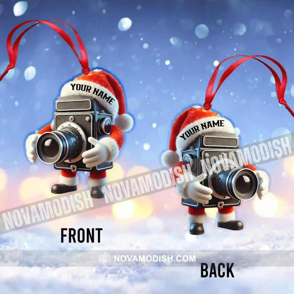 Santa Photographer Lover Christmas Home Decor Ornament Personalized