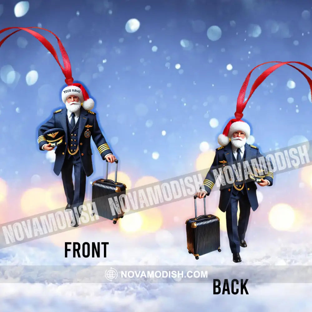 Santa Pilot Home Decor Christmas Ornament Personalized