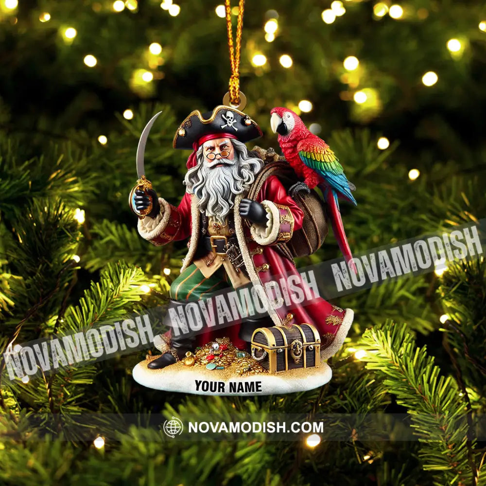 Santa Pirates Home Decor Christmas Ornament Personalized