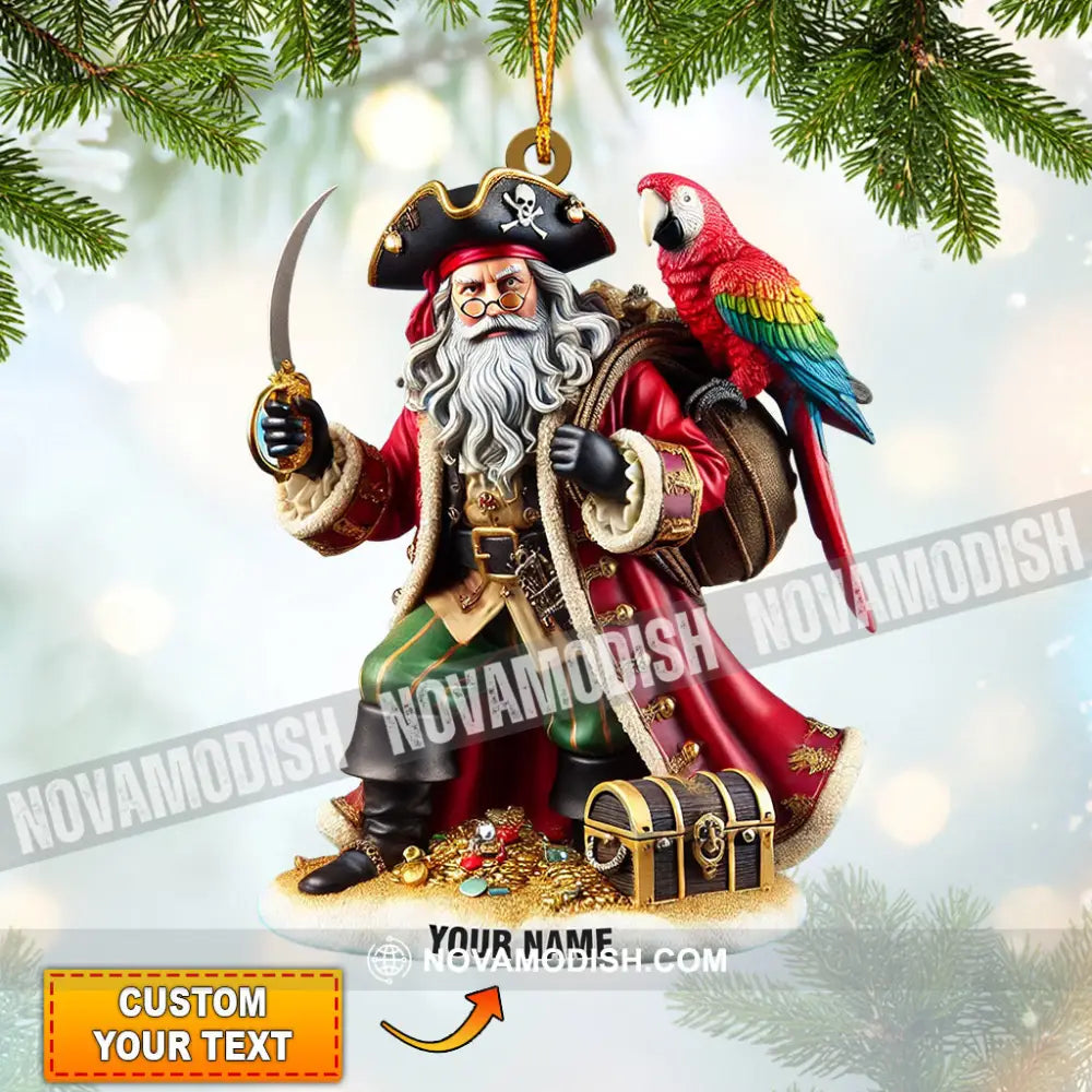 Santa Pirates Home Decor Christmas Ornament Personalized 3.54’’ / 1