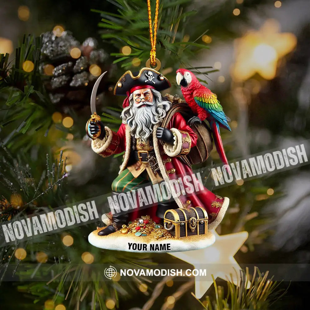 Santa Pirates Home Decor Christmas Ornament Personalized