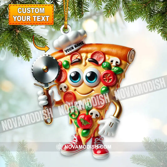Santa Pizza Home Decor Christmas Ornament Personalized