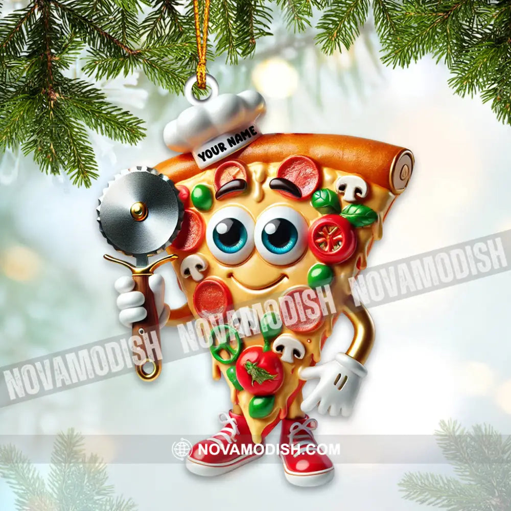 Santa Pizza Home Decor Christmas Ornament Personalized