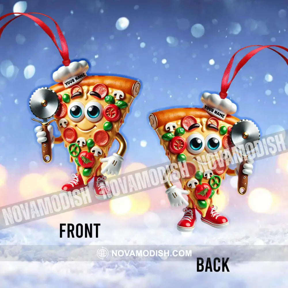Santa Pizza Home Decor Christmas Ornament Personalized