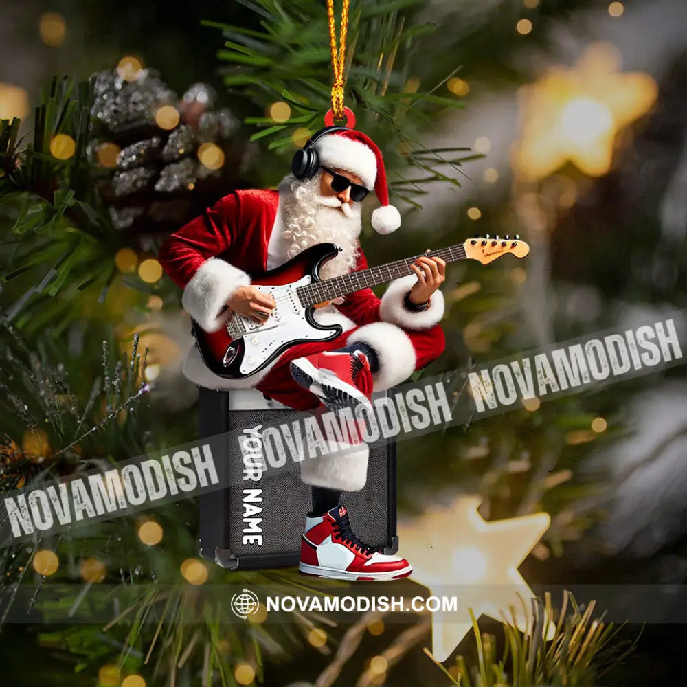 Santa Street Musician Home Decor Christmas Ornament Personalized