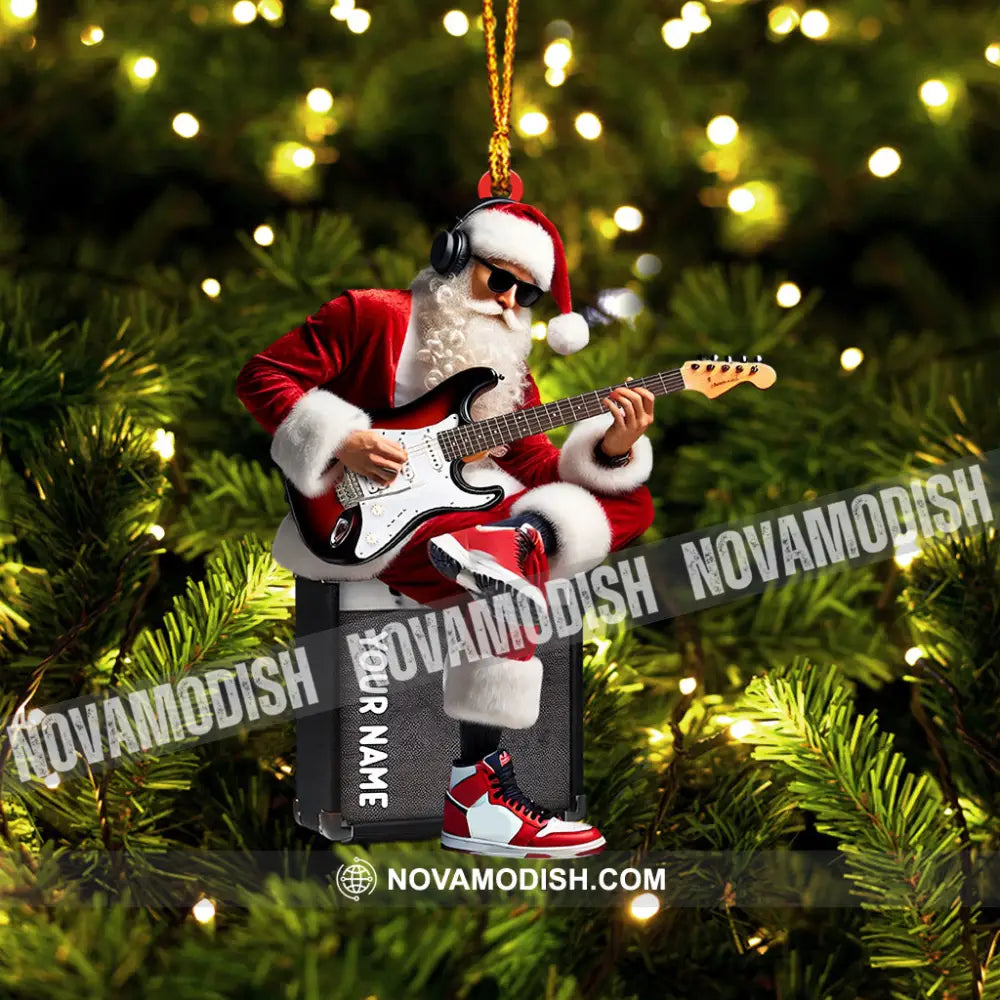 Santa Street Musician Home Decor Christmas Ornament Personalized