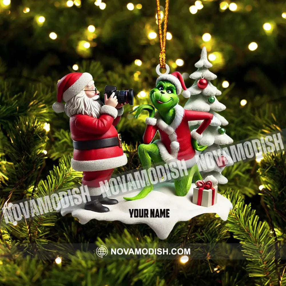 Santa Take Photo Home Decor Christmas Ornament Personalized