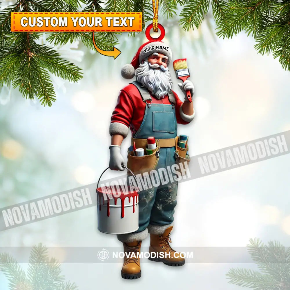 Santa The Painter Home Decor Christmas Ornament Personalized 3.54’’ / 1