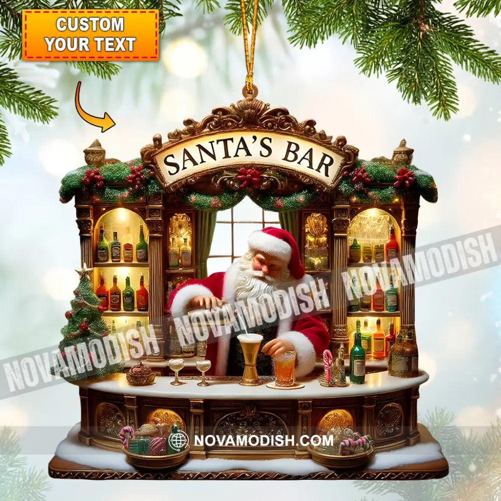 Santa’s Bar Christmas Ornament Personalized 3.54’’ / 1