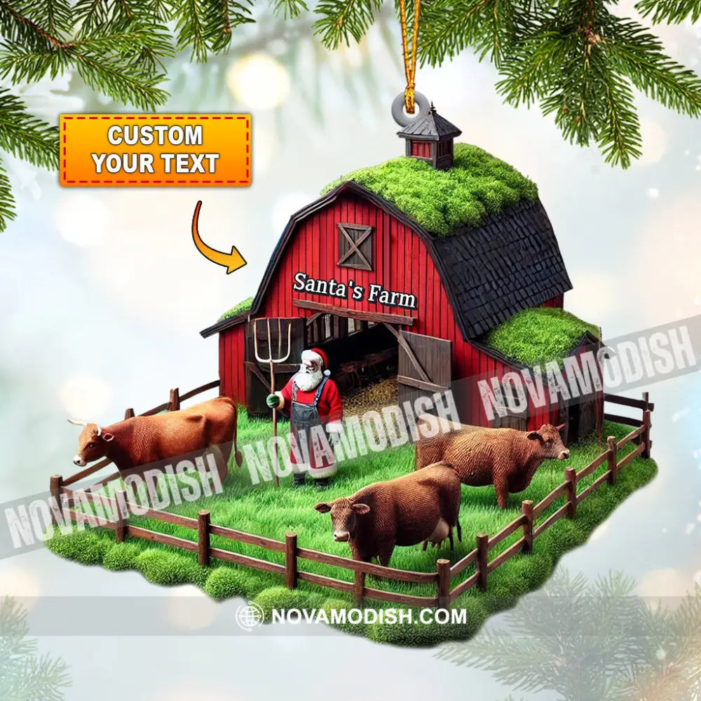 Santa’s Farm Christmas Ornament Personalized 3.54’’ / 1