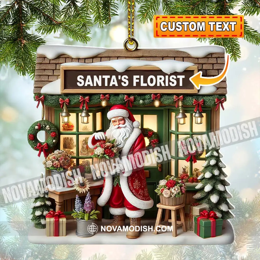 Santa’s Florist Christmas Ornament Personalized 3.54’’ / 1