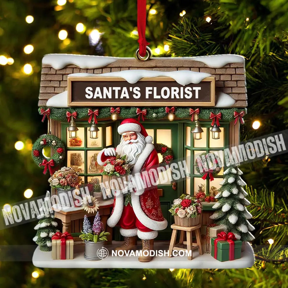 Santa’s Florist Christmas Ornament Personalized