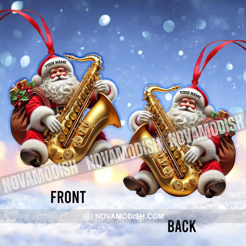 Saxophone Santa Home Decor Christmas Ornament Personalized