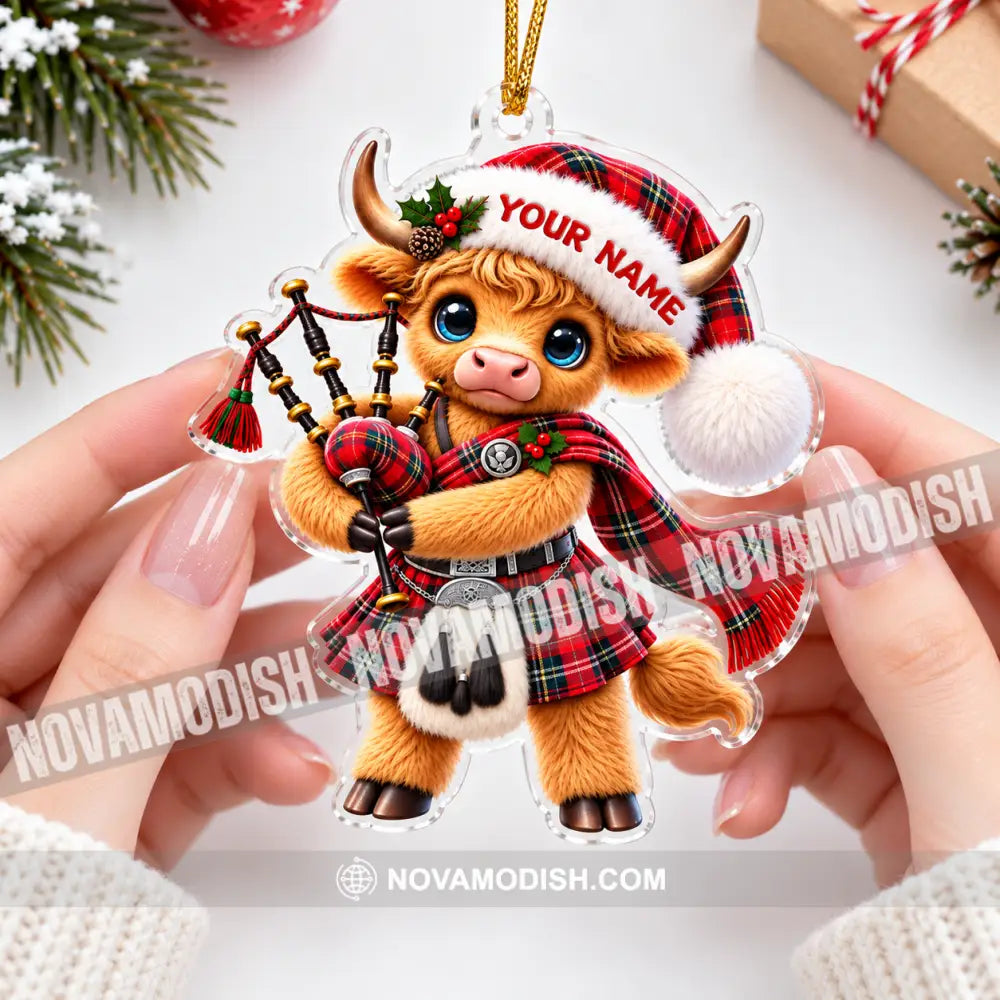 Scotland Cow Home Decor Christmas Ornament Personalized Ornament - Ornament