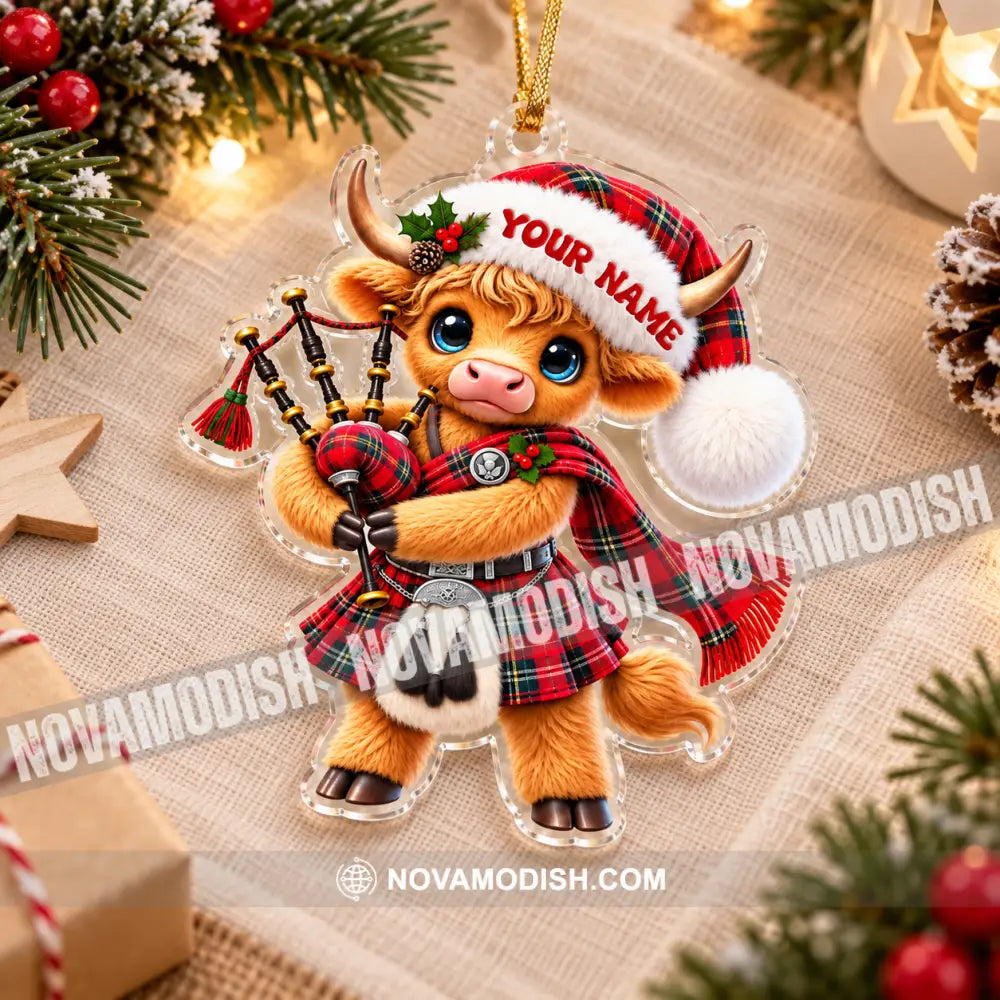 Scotland Cow Home Decor Christmas Ornament Personalized Ornament - Ornament