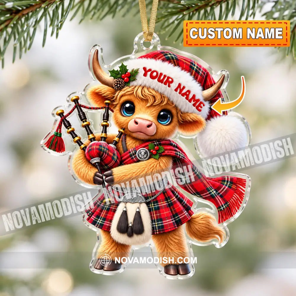 Scotland Cow Home Decor Christmas Ornament Personalized Ornament - Ornament