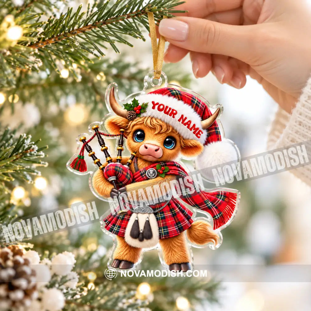 Scotland Cow Home Decor Christmas Ornament Personalized Ornament - Ornament