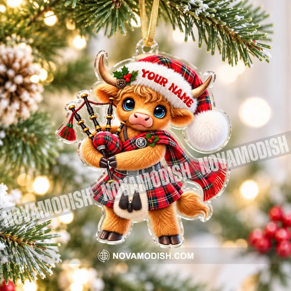 Scotland Cow Home Decor Christmas Ornament Personalized Ornament - Ornament