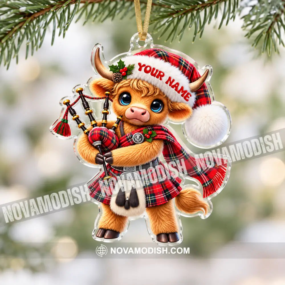 Scotland Cow Home Decor Christmas Ornament Personalized Ornament - Ornament