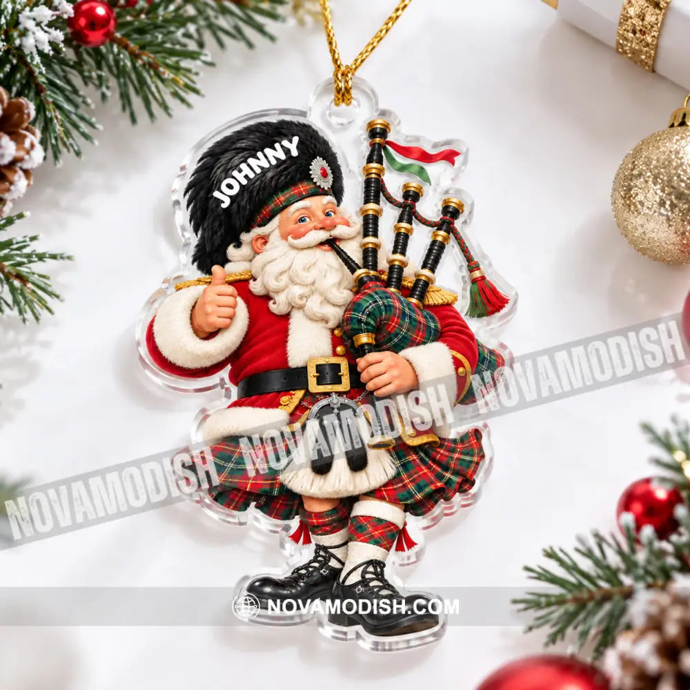 Scottish Bagpiper Santa Home Decor Christmas Ornament Personalized Ornament - Ornament