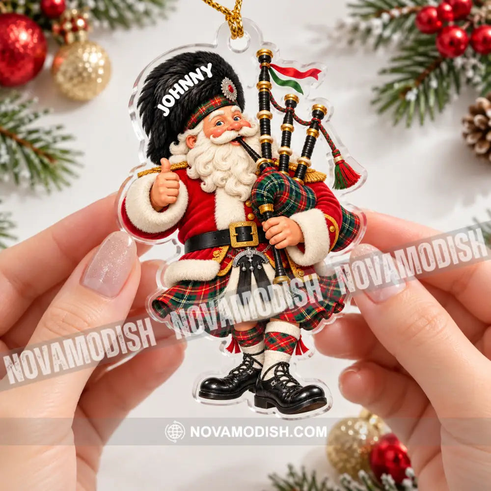 Scottish Bagpiper Santa Home Decor Christmas Ornament Personalized Ornament - Ornament