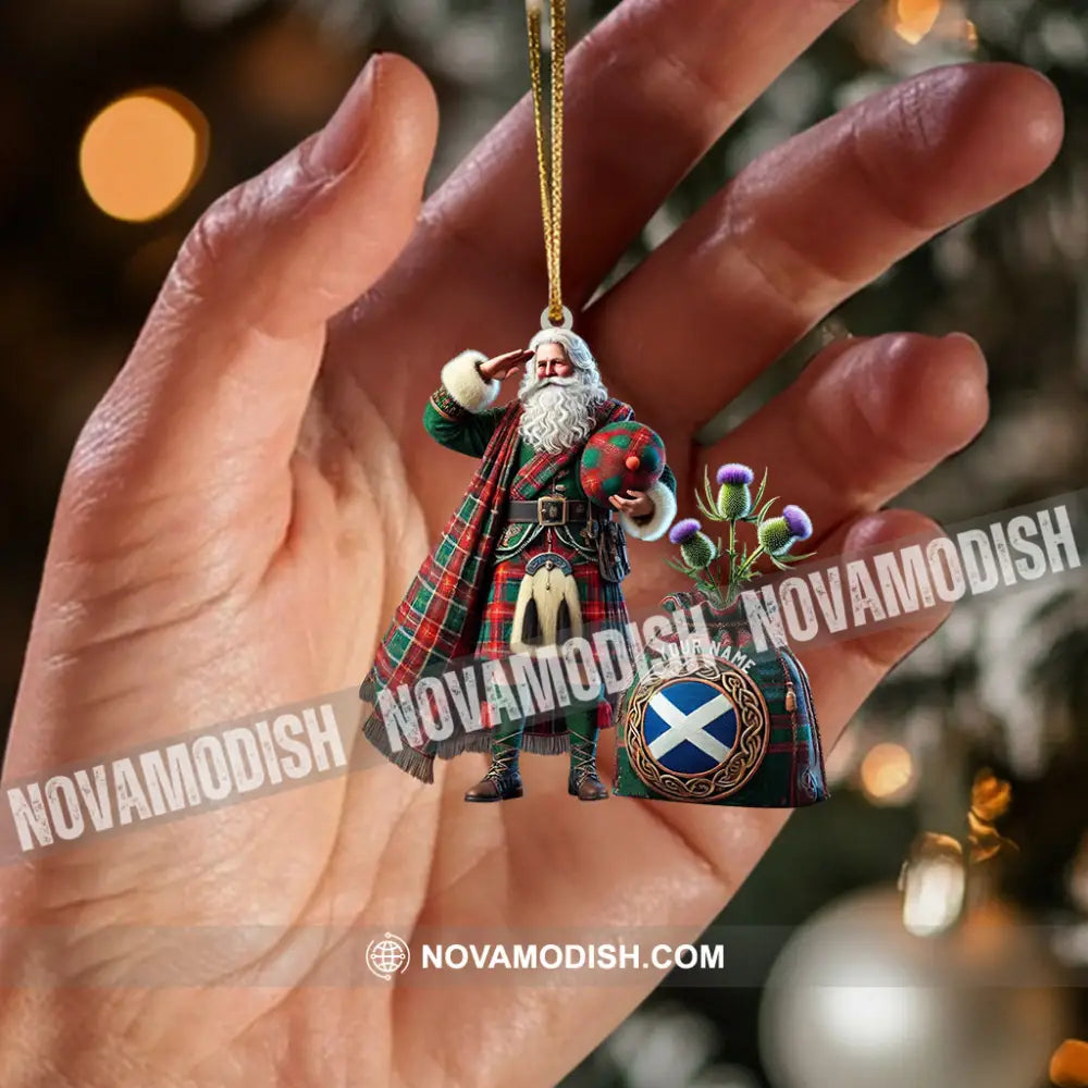 Scottish Cartoon Christmas Home Decor Ornament Personalized