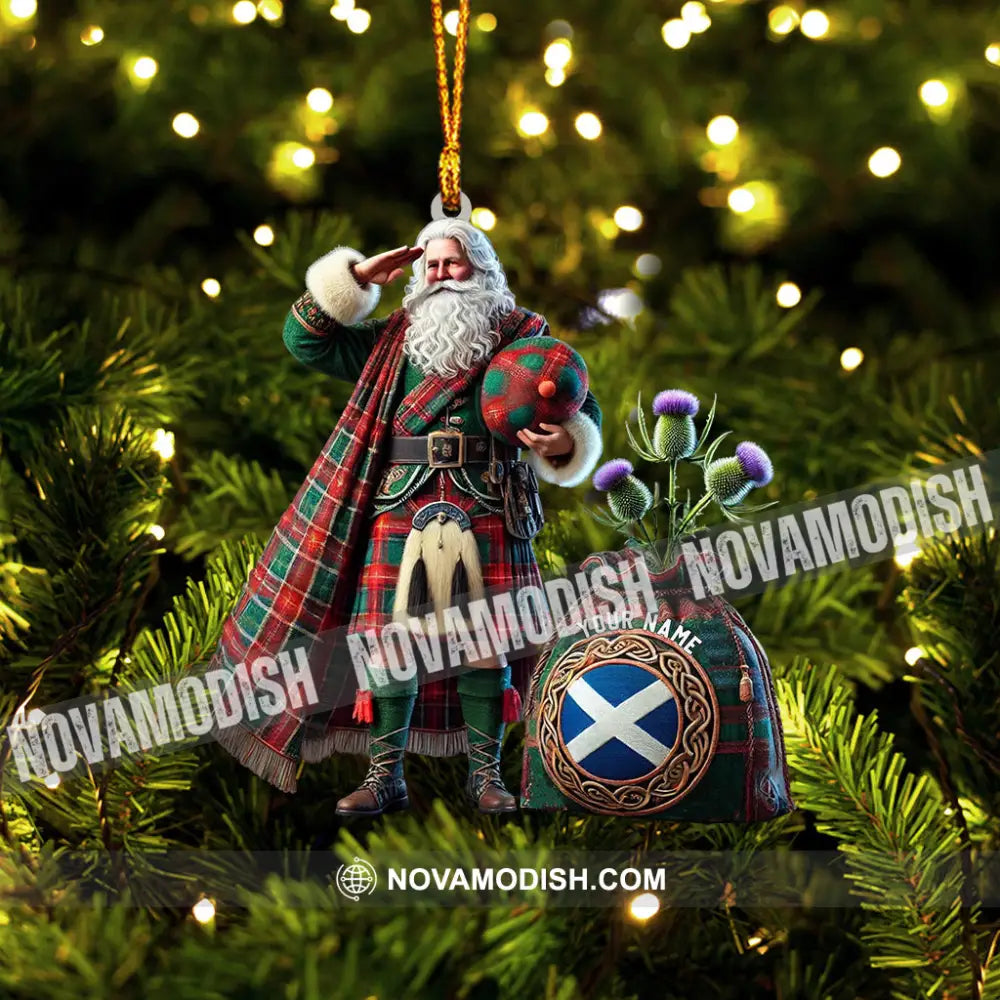 Scottish Cartoon Christmas Home Decor Ornament Personalized