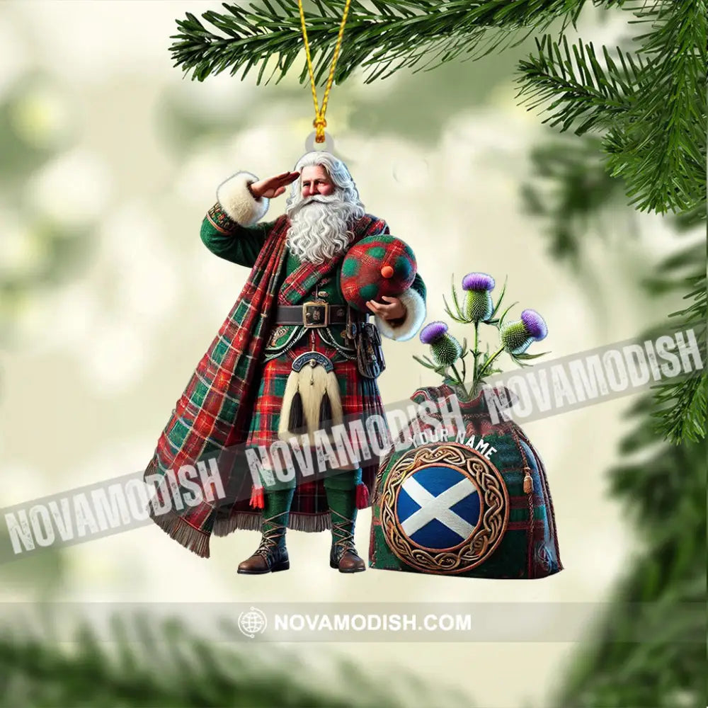 Scottish Cartoon Christmas Home Decor Ornament Personalized