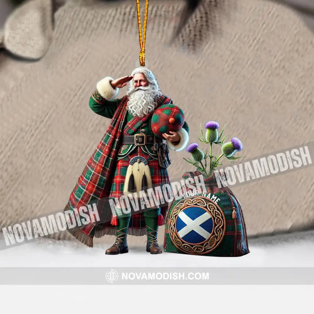 Scottish Cartoon Christmas Home Decor Ornament Personalized