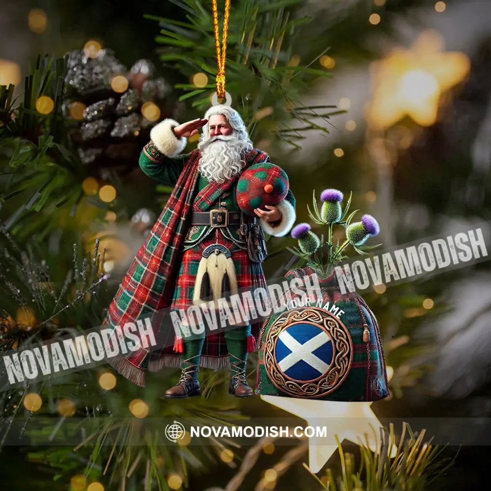 Scottish Cartoon Christmas Home Decor Ornament Personalized